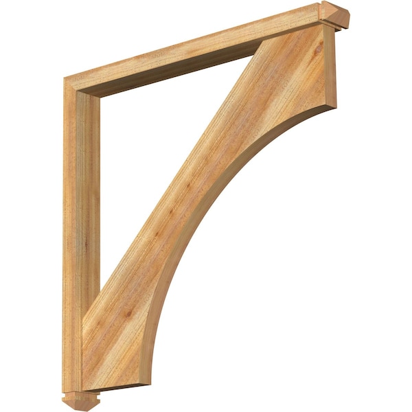 Ekena Millwork Westlake Arts and Crafts Rough Sawn Bracket w/ Offset Brace, Western Red Cedar, 4"W x 38"D x 38"H BKT0402X38X38WTL03RWR - main